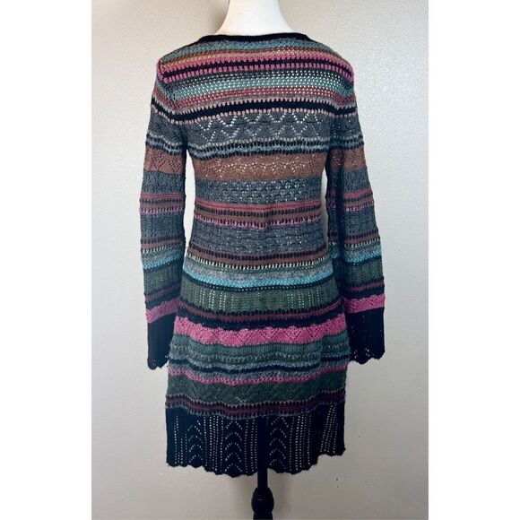 Peruvian Connection Telluride Crochet Alpaca Wool Blend Tunic Sweater/Dress XS - Picture 5 of 11